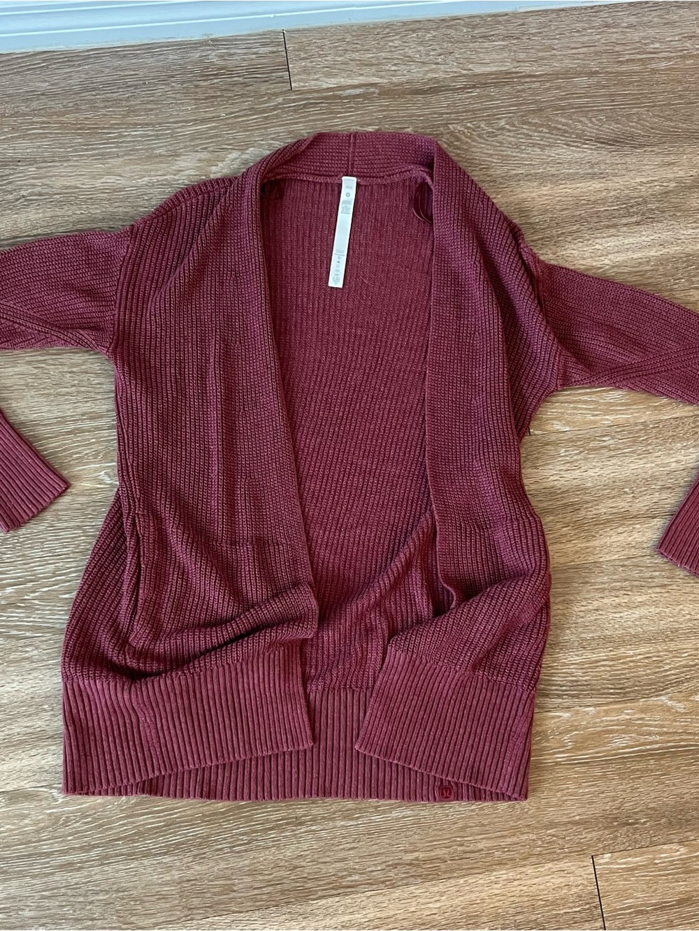 lululemon athletica Open-Front Ribbed Cardigan - Burgundy